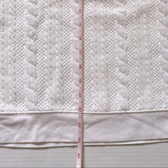 Women’s Cream/ white Crewneck textured sweatshirt with faux cable knit detail- M - Picture 12 of 14